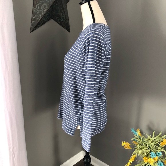 Banana Republic Pullover Striped Sweater Blue Sz Medium - Picture 3 of 7
